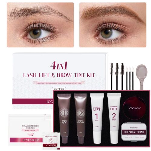 El 4 en 1 Lash Lift & Brow Tint Kit es el kit más completo de nuestra línea ICONSIGN. Reúne en un solo producto todo lo que necesitas para lograr resultados profesionales en lifting de pestañas y tintado de cejas, con una fórmula mejorada y accesorios incluidos para facilitar cada paso. ✨ Todo en un solo kit, más práctico, más completo y con mejores resultados. Incluye: • Paso 1 (lifting) • Paso 2 (fijación) • Tinte para cejas • Tinte para pestañas • Bálsamo mejorado • 5 pares de moldes • 10 cintas • 1 par de guantes • 3 pares de parches • 3 cepillos • 3 aplicadores • 1 cuchara