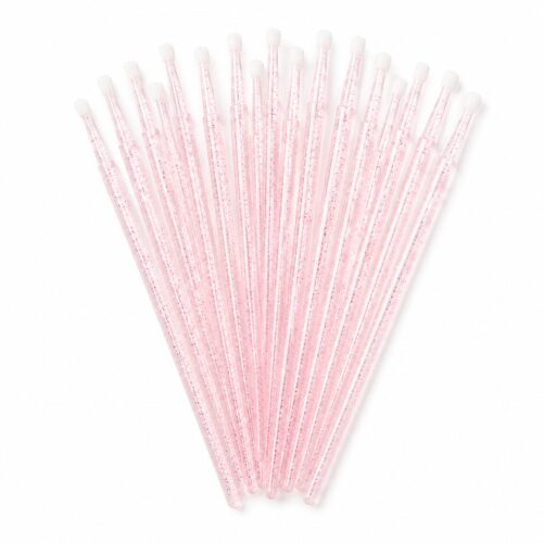 MICRO 2 Ideales para la limpieza de pestañas y la aplicación de productos como primer, removedor y bonder. Su delicado color rosa y sus destellos de glitter hacen el match perfecto con tu cabina y tus productos de belleza.